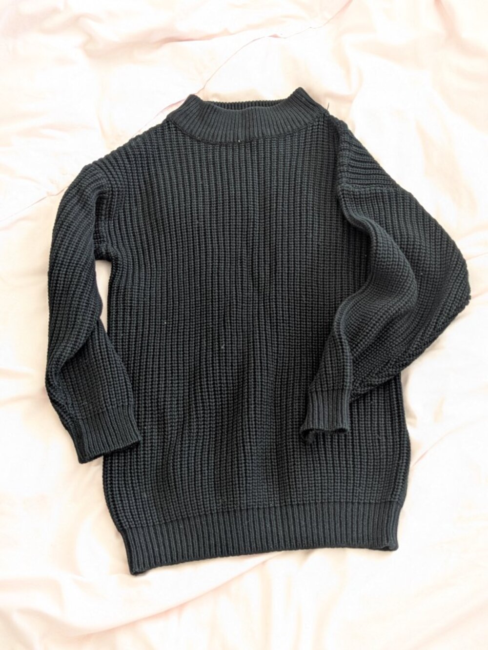 Jeff Laurent Black Ribbed Mock Neck Sweater
